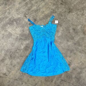 Vintage y2k Frederick’s of Hollywood clearly aqua lace slip dress
